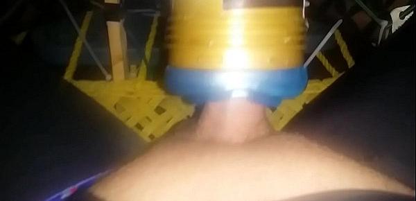  Tied up and forced to cum in spandex fleshlight machine